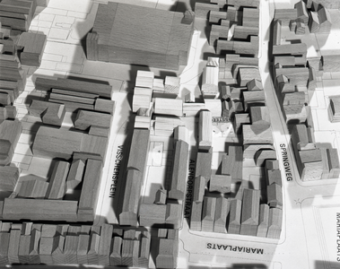813588 Afbeelding van een deel van de maquette voor nieuwbouwplannen in het gebied Mariaplaats - Springweg - ...